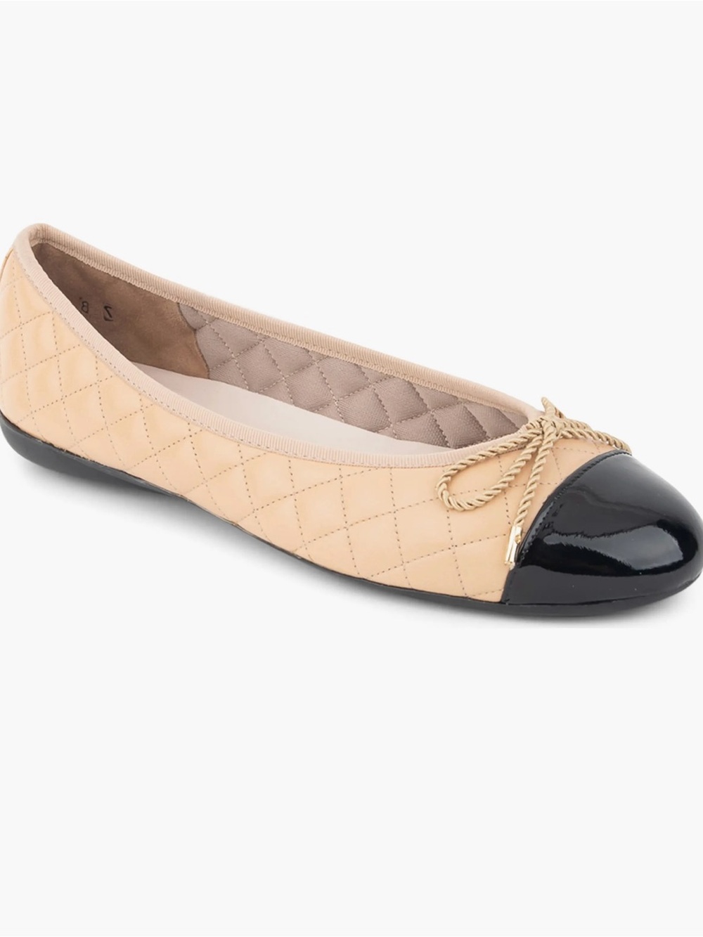 Paul Mayer Cap Toe Quilted Ballet Flat Sz 9.5